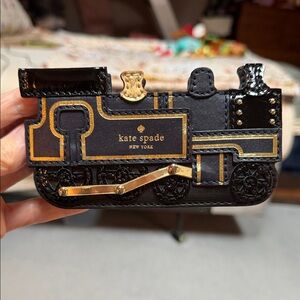 Kate Spade Black and Gold Train Coin Purse